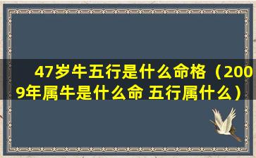 47岁牛五行是什么命格（2009年属牛是什么命 五行属什么）